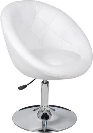 Gravora Krzesło Klubowe Chesterfield Regulowana Wysokość Białe 59x58x(78-94)cm (G02219488)