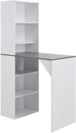 Gravora Stolik Barowy Biało-Szary Z Szafką 115x59x200cm Materiał Drewnopochodny (G0160693)