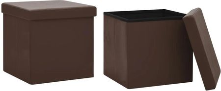 Gravora Składane Stołki Z Miejscem Do Przechowywania Brązowe 38x38x38cm (G06156945)