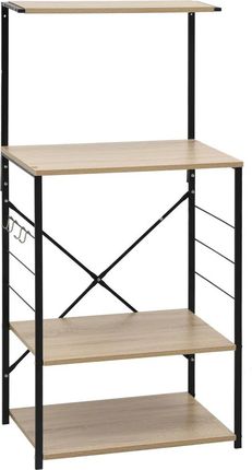 Gravora 4-Poziomowa Szafka Kuchenna Na Mikrofalówkę Czarno-Dębowa 60x39,6x123cm (G08115403)