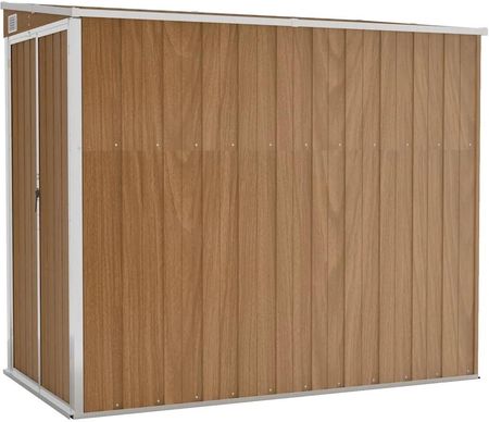 Gravora Metalowa Szopa Ogrodowa Z Przedłużonym Dachem Stal Galwanizowana 118X194X160/178cm Brązowa G05178229