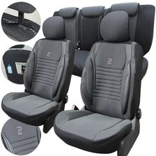 Zdjęcie Pokrowce na fotele samochodowe Skórzane Ares grube szaro czarne komplet - Mińsk Mazowiecki