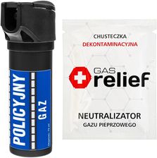 Zdjęcie Tm Gaz Pieprzowy Policyjny 75ml Strumień + Chusteczka Neutralizująca Gas Relief Zestaw - Będzin