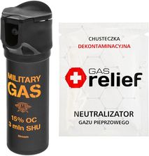 Zdjęcie Tm Gaz Pieprzowy Military Gas 75ml Strumień + Chusteczka Neutralizująca Gas Relief Zestaw - Janikowo