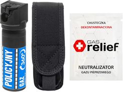 Zdjęcie Tm Gaz Pieprzowy Policyjny 360 75ml Strumień + Chusteczka Neutralizująca Gas Relief + Kabura Zestaw - Będzin