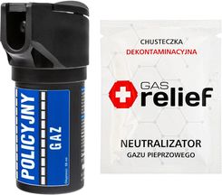 Zdjęcie Tm Gaz Pieprzowy Policyjny 50ml Strumień + Chusteczka Neutralizująca Gas Relief Zestaw - Będzin