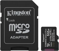 Zdjęcie Kingston Karta pamięci microSD 512GB Canvas Select+ G3 150MB/s Adapter (SDCS3512GB) - Mielec