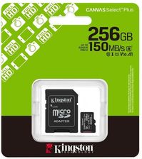 Zdjęcie Kingston Karta pamięci microSD 256GB Canvas Select+ G3 150MB/s Adapter (SDCS3256GB) - Chojnice