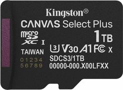 Zdjęcie Kingston Karta Canvas Select Plus MicroSDXC 1 TB UHS-I/U1 A1 V10 (SDCS3/1TBSP) (SDCS31TBSP) - Dąbie