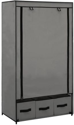 Gravora Przenośna Szafa Na Ubrania I Buty Szara 87x49x159cm Z 3 Szufladami (G07171214)