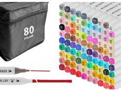 Zdjęcie Lamex Kolorowe Markery Flamastry Dwustronne Zestaw 80szt. Białe Lxum7 80W - Gliwice