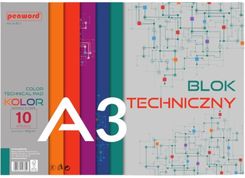 Zdjęcie Penword Blok Techniczny A3 Premium Kolor 180G 10 Arkuszy - Stargard