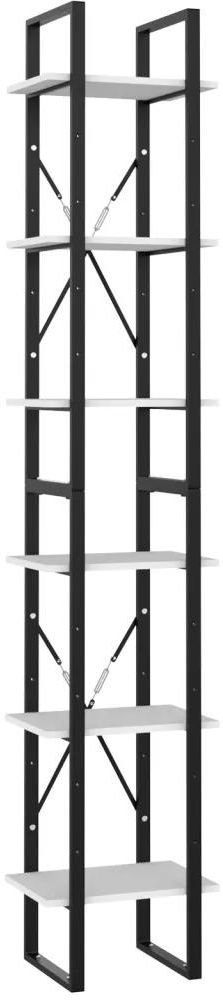 Gravora Regał Na Książki Industrialny 6 Półek Biały 40X30X210Cm ...