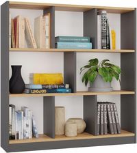 Zdjęcie Regał na Książki Duży 100 cm 8 Półek ANTRACYT DĄB ARTISAN - Płock