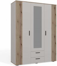 Zdjęcie SZAFA 150 CM LUSTRO 2 SZUFLADY RYFLOWANY FRONT DĄB EVOKE KASZMIR BEŻ - Bogatynia