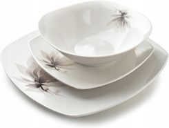 Mondex Zestaw Komplet Serwis Obiadowy 18el. Kwadrat Zestaw Talerzy Magnolia 47