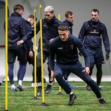 Zdjęcie laska treningowa 1,6 m fioletowy r. - Dębno