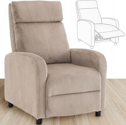 Kontrast Fotel Wypoczynkowy Rozkładany Tapicerowany Leżanka Lucas Taupe (50184861)