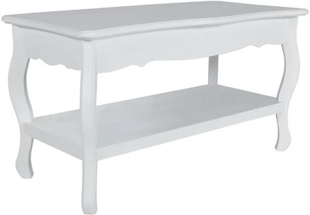 Gravora Dwupoziomowy Stolik Francuski Biały 87,5x42x44 cm MDF i Drewno Sosnowe (G09173732)