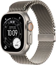 Zdjęcie Apple Watch Ultra 3 GPS + Cellular 49mm tytan naturalny bransoleta mediolańska naturalna M (MEWY4QPA) - Poniec