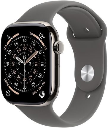 Apple Watch Series 11 GPS + Cellular 42mm aluminium tytan naturalny pasek sportowy szary M/L (MF8N4MPA)