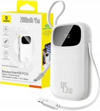 Zdjęcie Baseus Powerbank Enerfill Fc31 20000Mah 45W Z Wyświetlaczem Cyfrowym I 2 Wb - Zambrów
