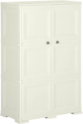 Gravora Szafka Plastikowa Waniliowy 79x43x125cm 2 Drzwiczki Styl Drewniany (G0547506)