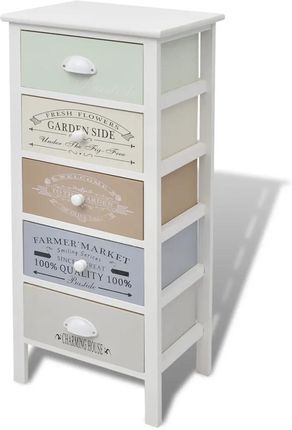 Gravora Drewniana Szafka W Stylu Francuskim Wiejskim 38x28x86,5cm Kolorowe Szuflady (G09232717)