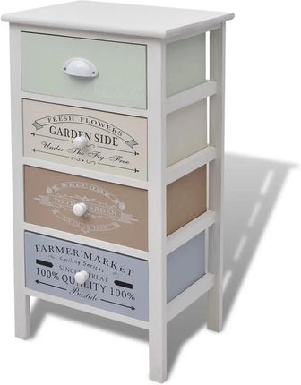 Gravora Drewniana Szafka Wiejska Francuski Styl 38x28x72cm Kolorowe Szuflady (G07120398)