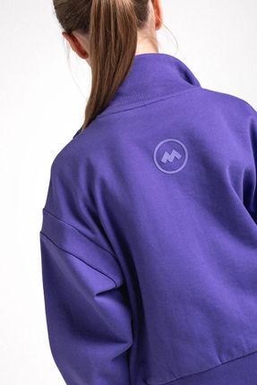 Bluza rozpinana fioletowa ze stójką i kieszeniami