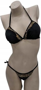 DWUCZĘŚCIOWY STRÓJ KĄPIELOWY BIKINI CZARNY R. S