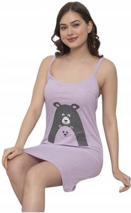 Koszula nocna damska Cotton More RÓŻOWA misie r. M