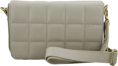 Modna torebka pikowana skórzana - Beżowa jasna