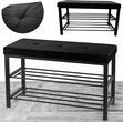 Kontrast Ławka Tapicerowana Szafka Na Buty Z Siedziskiem Organizer Loft 79CM Czarny