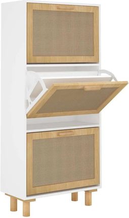 Gravora Szafka Na Buty W Stylu Skandynawskim 3 Szuflady Biała 52x25x115cm (G02122015)