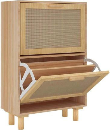 Gravora Szafka Na Buty W Stylu Skandynawskim Ratan Brązowa 52x25x80cm (G02237125)