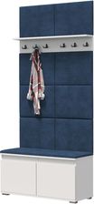Zdjęcie Meblowa 1 Szafka Na Buty Z Siedziskiem I Wieszakiem Singapur 100 Biała/Granatowa (M1NEVA10010PBIALYGRANAT) - Pyrzyce