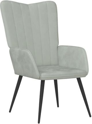 Gravora Fotel Relaksacyjny Aksamitny Jasnoszary 61x70x96,5cm (G02215980)