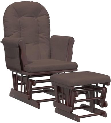 Gravora Fotel bujany do karmienia z podnóżkiem brązowy 70x72x107cm lite drewno kauczukowe (G0741952)