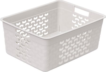 Edanti Koszyk Ażurowy Koszyczek Pudełko Organizer Do Łazienki Pojemnik Plastikowy Szafy Biały