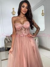 Zdjęcie Sukienka długa Katalaja kolor pudrowy róż - Libiąż