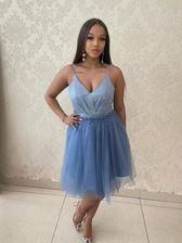 Zdjęcie Sukienka Coco krótka kolor błękitny - Maków Podhalański