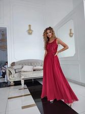 Zdjęcie Sukienka długa Ferrari kolor bordowy - Kraków