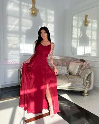 Sukienka długa Serenada bis kolor bordowy