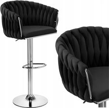 Zdjęcie Ehokery Krzesło Barowe Hoker Regulowany Tapicerowany Welurowy Nowoczesne Plecione (069716MG) - Zawidów