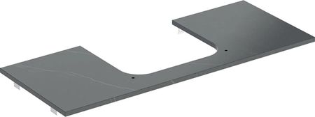 Geberit Blat Pod Umywalkę ONE Gres Szkliwiony Do Prostokątnej Umywalki Nablatowej Przekrój Na Środku Czarny KOD 4025410631022