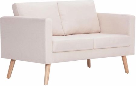 Gravora Sofa 2-Osobowa Tapicerowana Kremowa 116 x 70 x 73cm Drewniana Rama (G07214465)