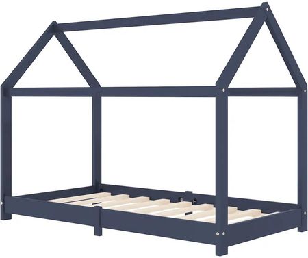 Gravora Drewniana Rama Łóżka Domek na Drzewie Szara 146x78x121,5cm (G06123422)