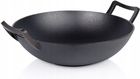 Wok Żeliwny Patelnia Głęboka do Smażenia Duszenia Dań Azjatyckich 36 cm