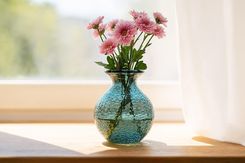 Zdjęcie Wazon szklany 33 cm niebieski Paradise San Miguel recykling - Nowe Brzesko